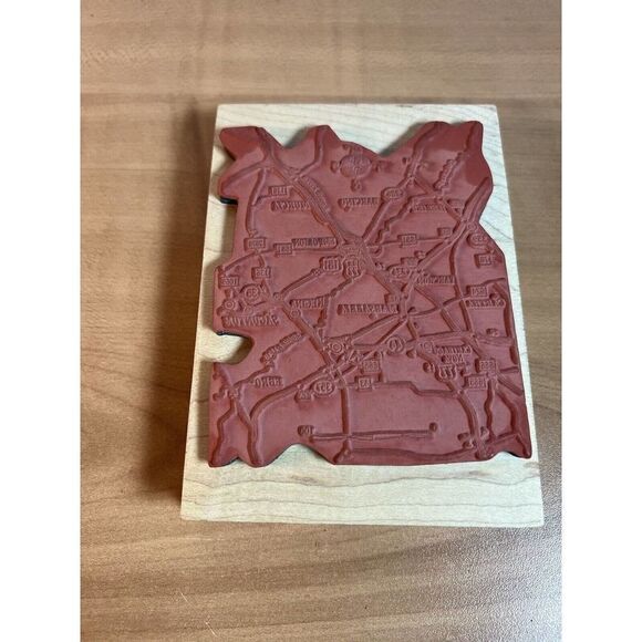 Inkadinakado Dawn Houser Rubber Stamp Travel Map Marsallia Greece - Picture 3 of 7